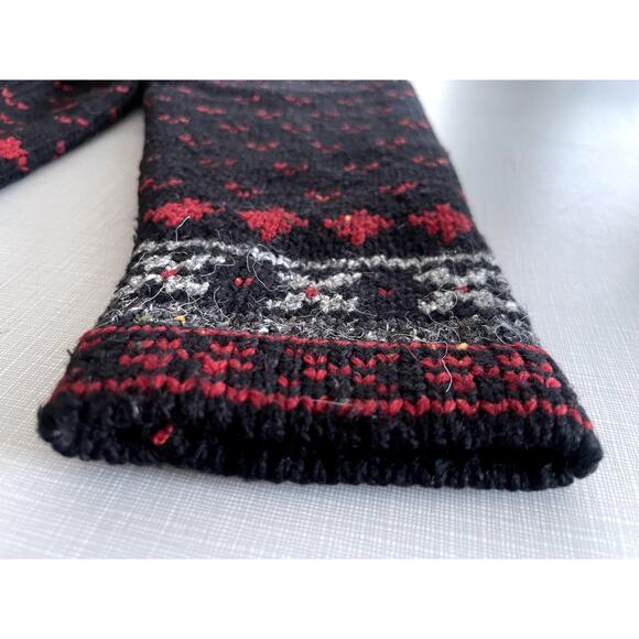 Croft & Barrow Sz L Fair Isle  Cardigan Sweater Red Wool Blend Nordic Apres Ski - Picture 7 of 13